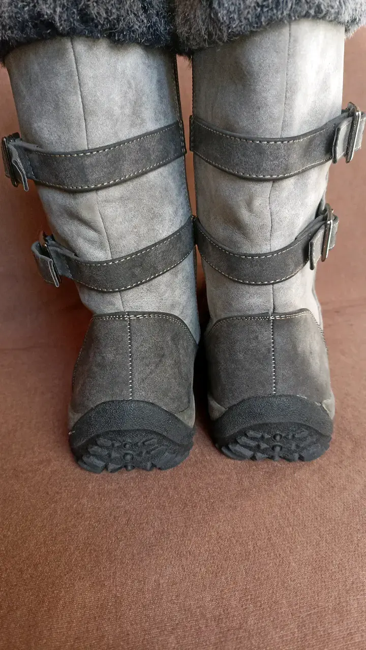 Botas de invierno grises con forro de piel - 5