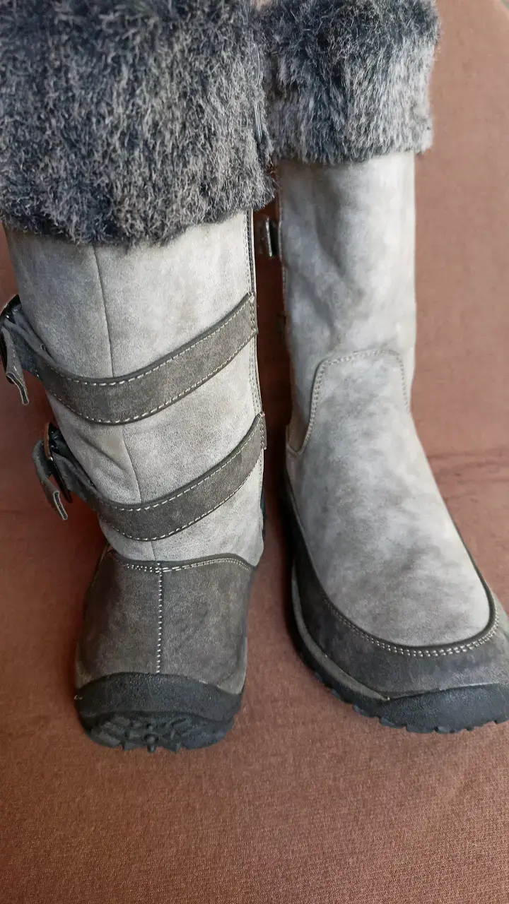 Botas de invierno grises con forro de piel - 6