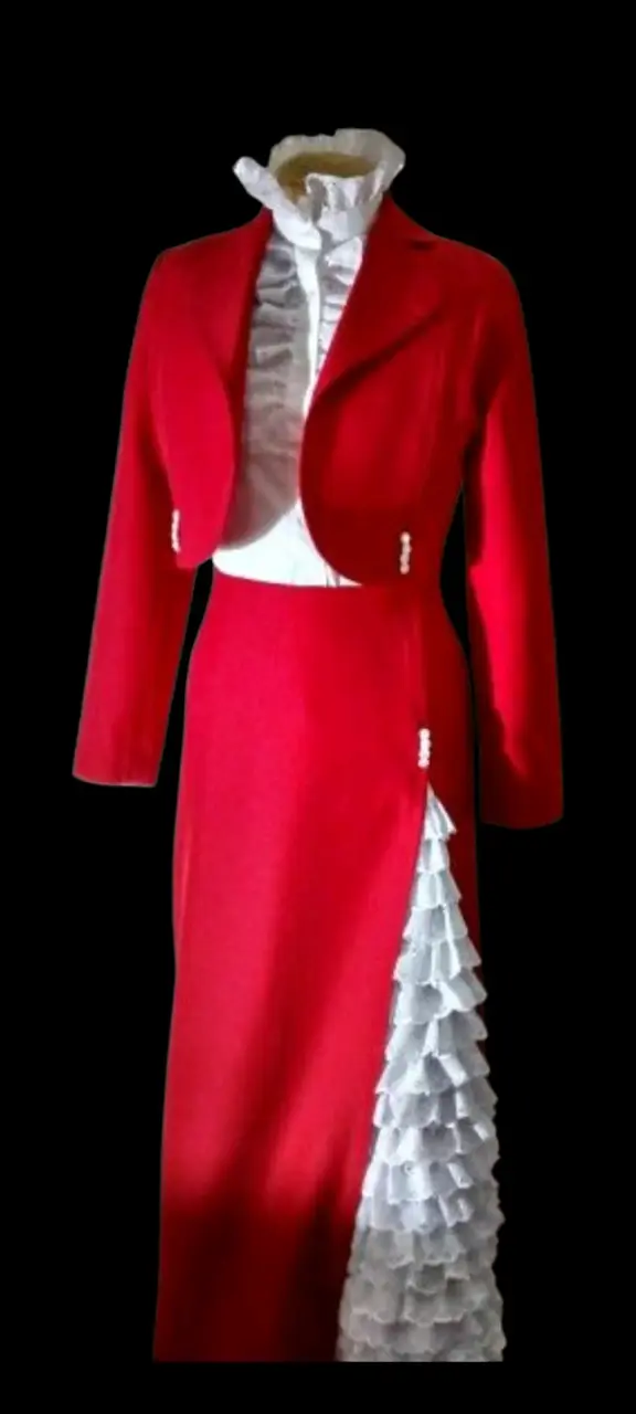 Vestido folclórico floral con chaqueta - 3