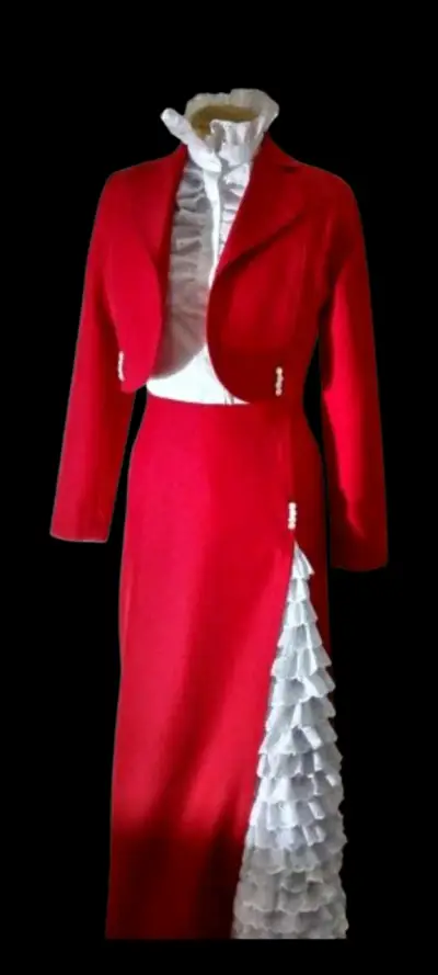 Vestido folclórico floral con chaqueta - miniatura 3
