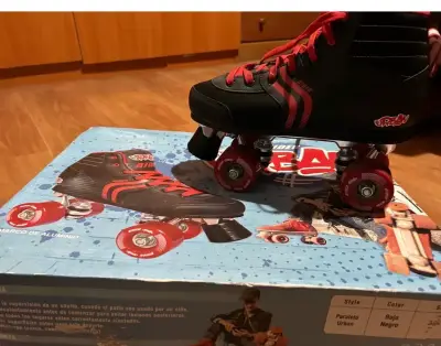 Patines Urban Rider paralelos rojo y negro - miniatura 1