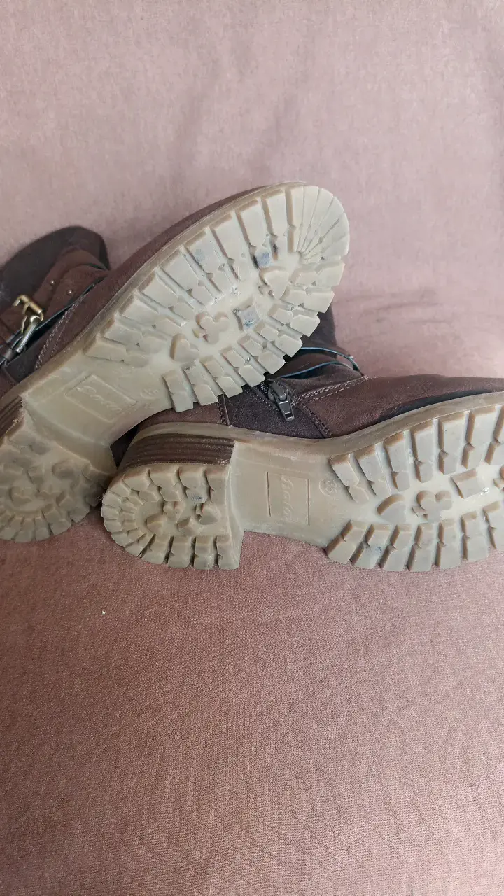 Botines de cuero marrón con forro de piel talla 35 - 4