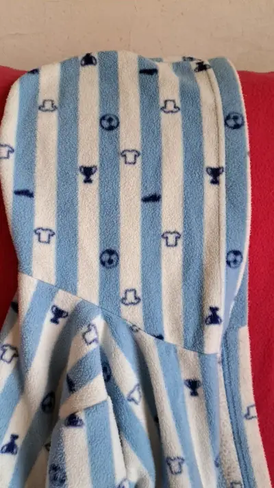 Bata infantil de polar rayada azul - miniatura 2
