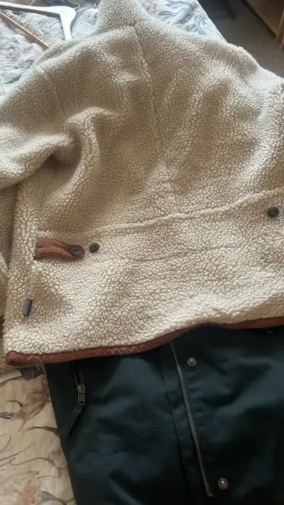 Chaqueta de lana Patagonia beige - miniatura 1