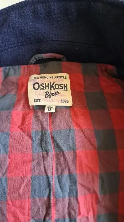Abrigo infantil azul OshKosh con capucha - miniatura 4