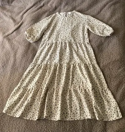 Vestido estampado floral manga corta para niña - miniatura 1