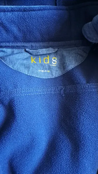 Chaqueta infantil azul acero con capucha - miniatura 4