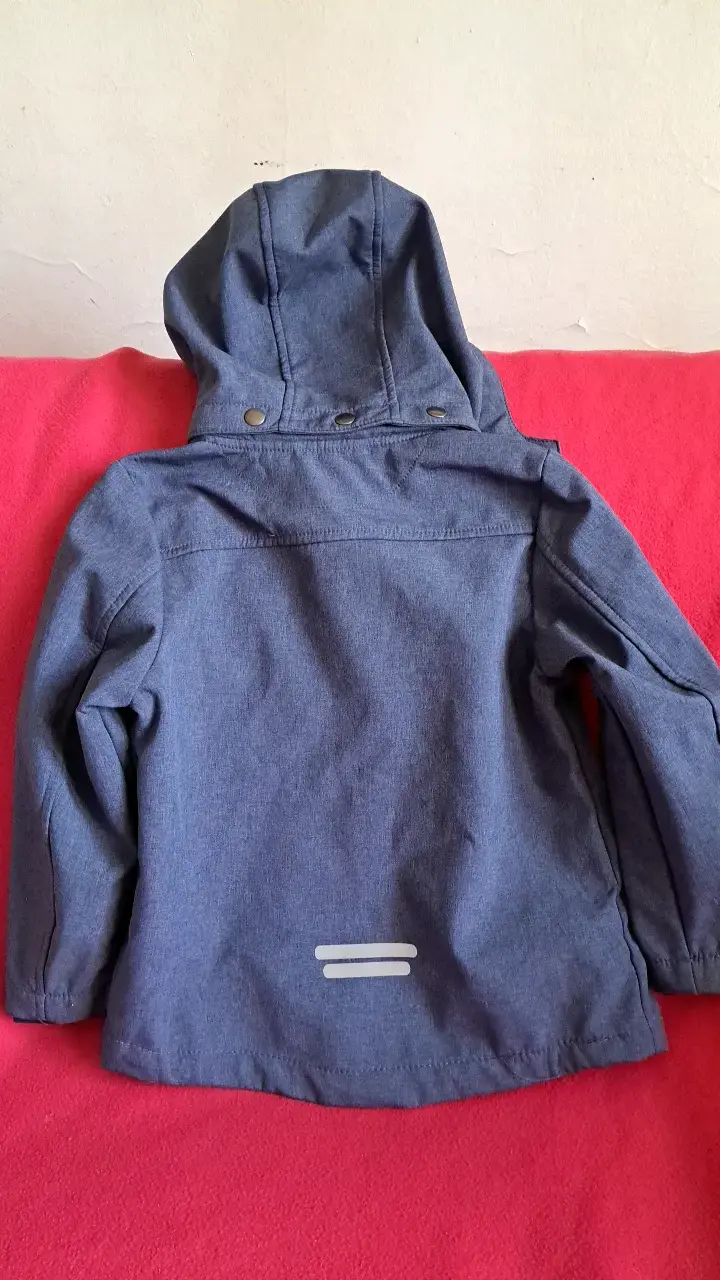 Chaqueta infantil azul acero con capucha - 5