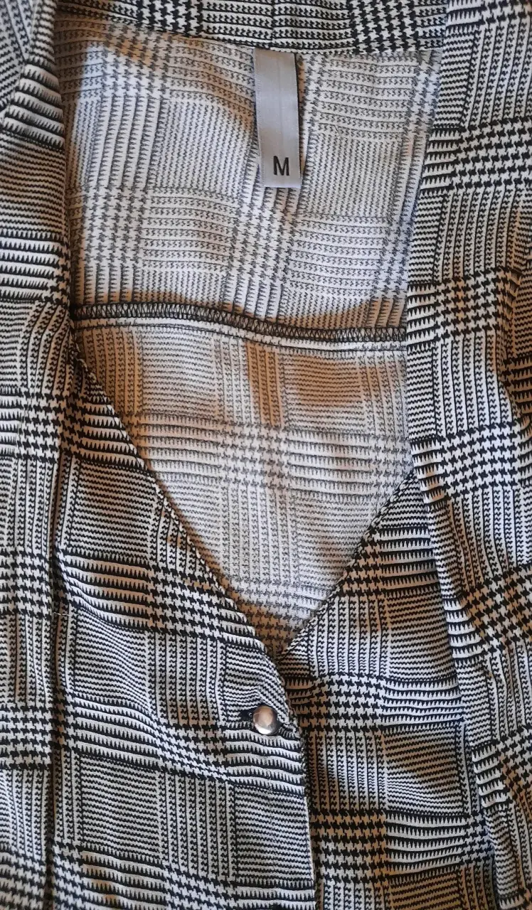 Blusa de cuadros con lazo en cuello - 2
