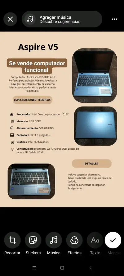 Notebook Acer Aspire V5 funcional - miniatura 1