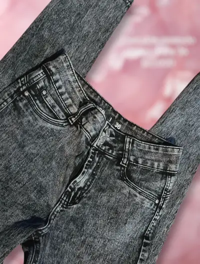 Jeans gris oscuro talla 36 para mujer - miniatura 1