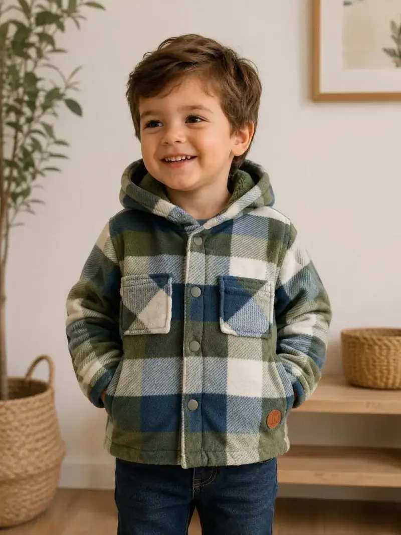 Abrigo de niño a cuadros