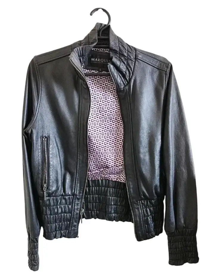 Chaqueta de cuero negra Marquis para mujer