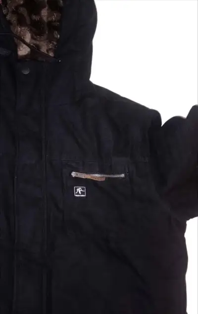 Parka negra con capucha chiporro Interior - miniatura 3