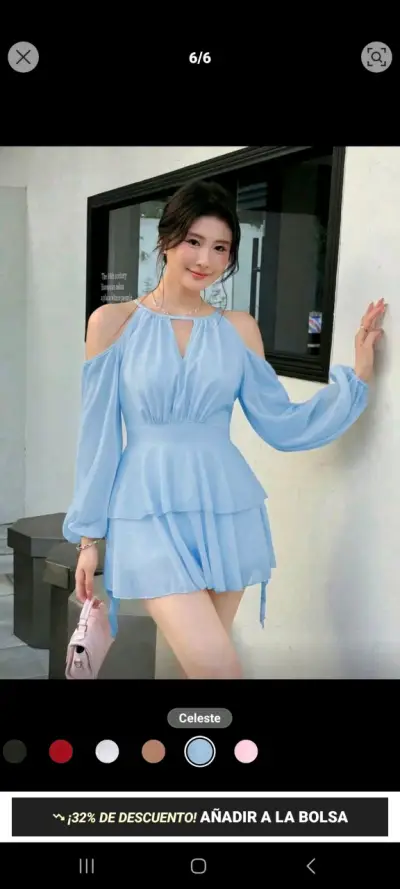 Vestido celeste shein pte alto - miniatura 1