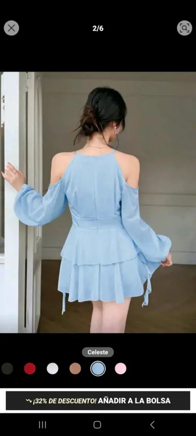 Vestido celeste shein pte alto - miniatura 2