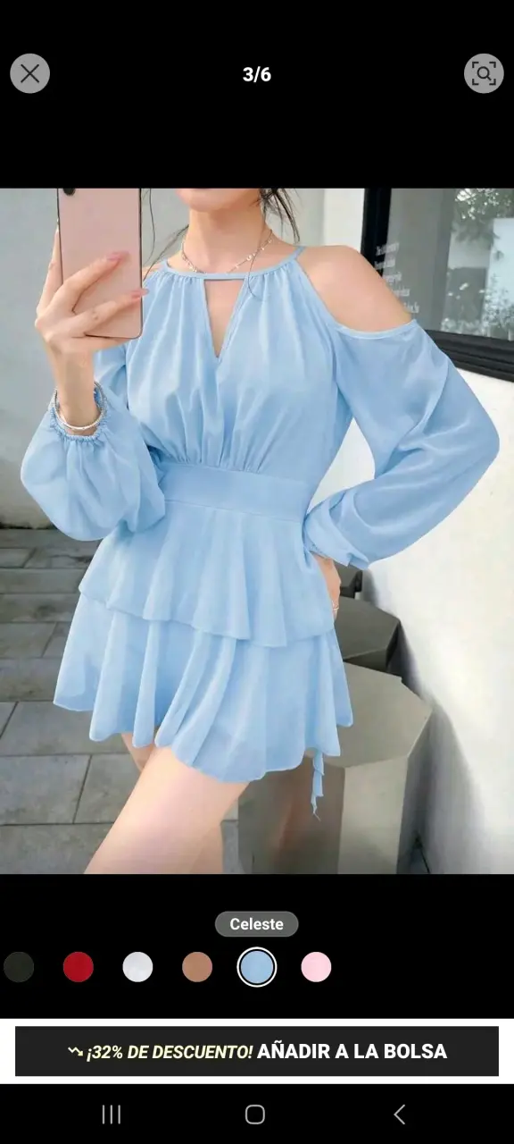 Vestido celeste shein pte alto - 3