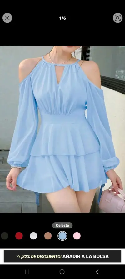 Vestido celeste shein pte alto - miniatura 4