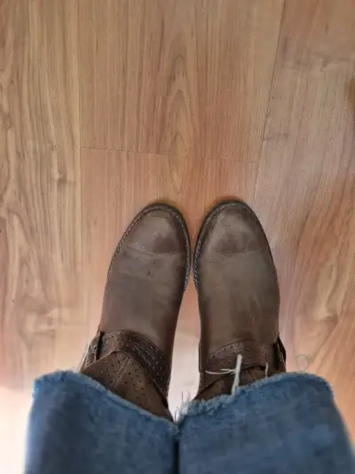 Botines de cuero marrón con hebilla - miniatura 4