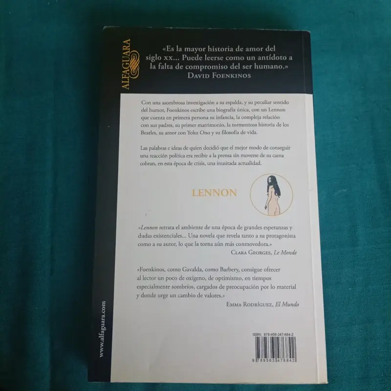 Libro 'Lennon' de David Foenkinos - 2