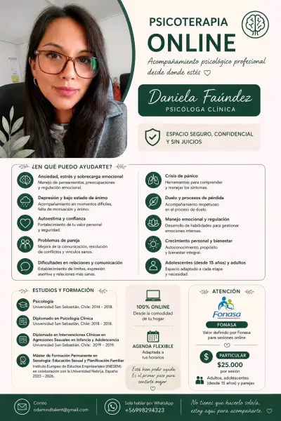 Psicóloga Fonasa y Particular, Terapia Online - miniatura 2