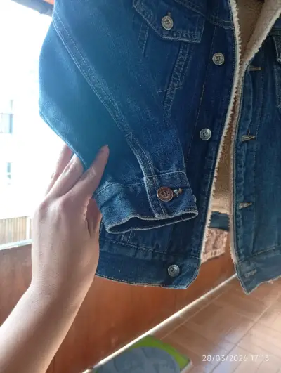 Chaqueta de mezclilla con forro de borrego - miniatura 1