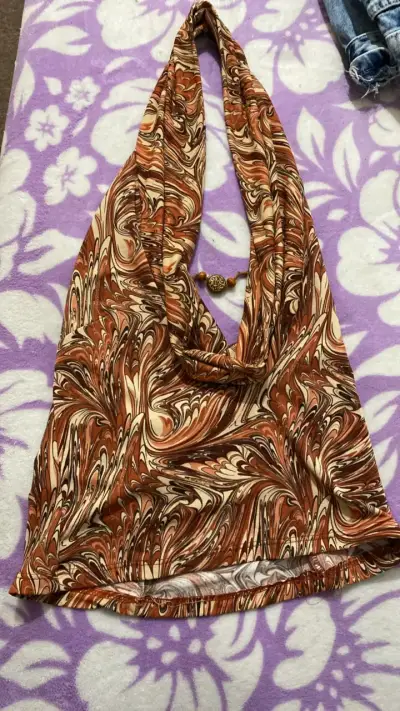 Top halter estampado psicodélico - miniatura 1