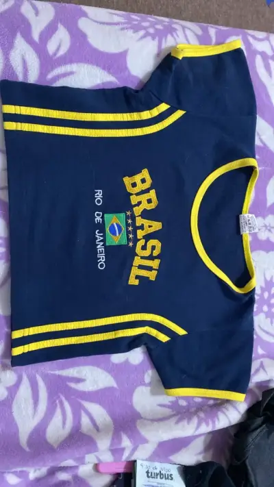 Polera Brasil Rio de Janeiro azul y amarilla - miniatura 1