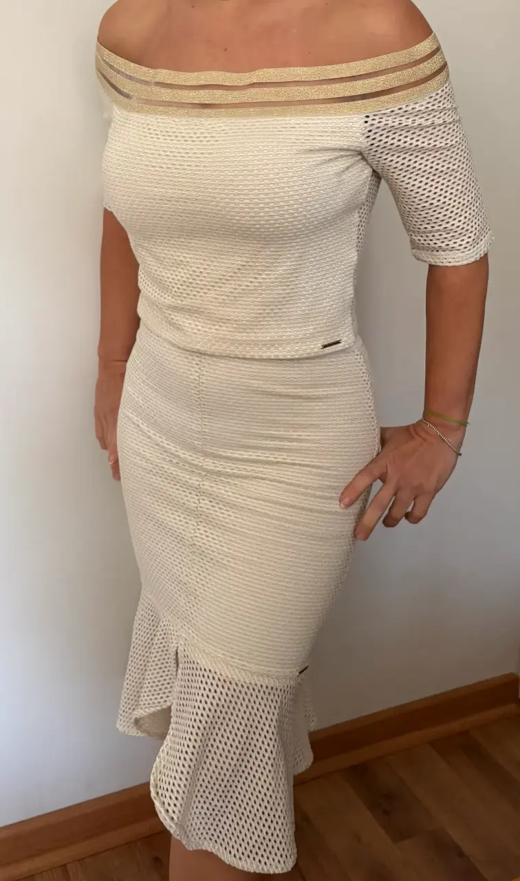 Conjunto top y falda beige BNA nuevo - 2