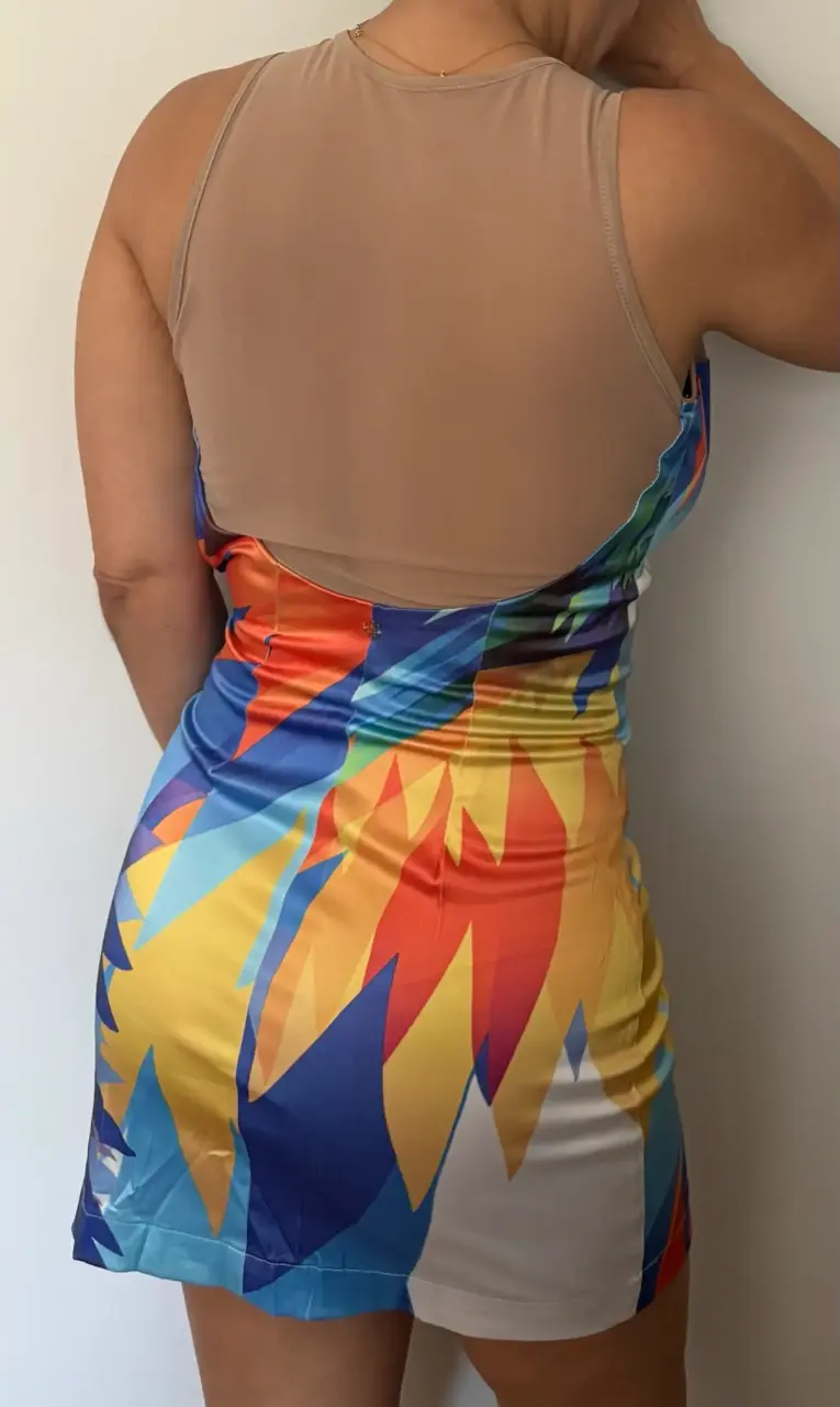 Vestido sin mangas con estampado colorido - 3