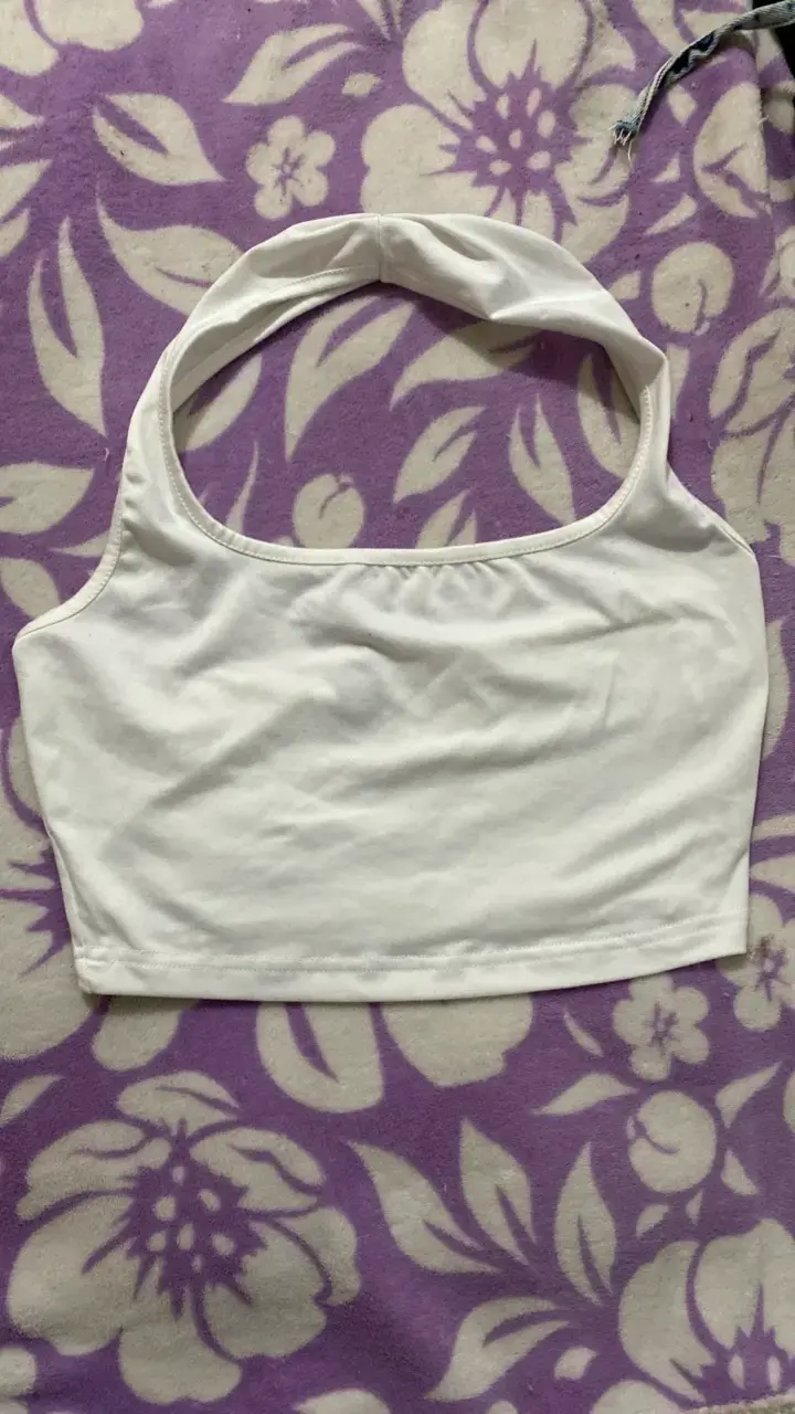 Top blanco sin mangas para mujer - 1