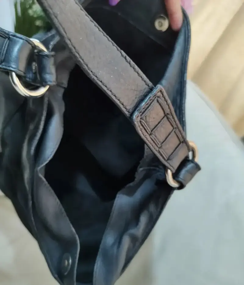 Cartera de cuero gamusa 30 x 25 cm - 3