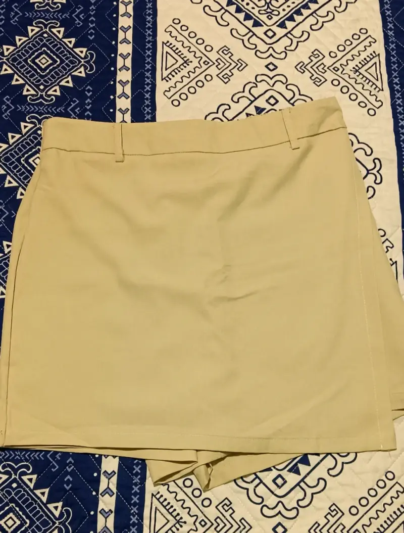 Falda pantalón beige casual - 1