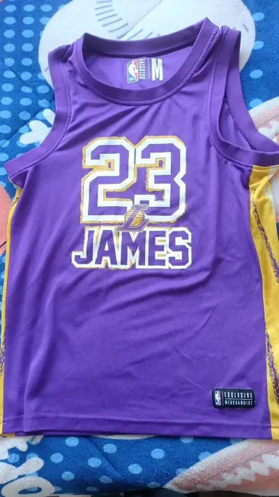 Camiseta NBA Lakers LeBron James morada - miniatura 1