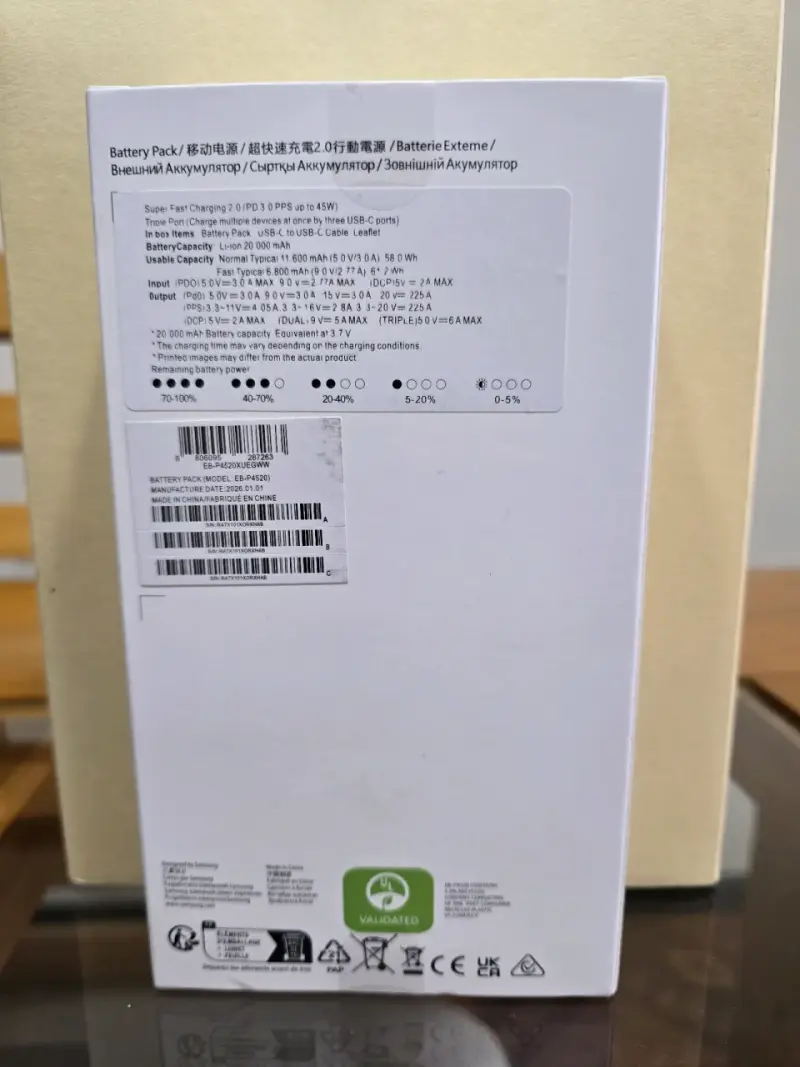 Batería Externa Samsung 20000mAh 45W NUEVA SELLADA - 2