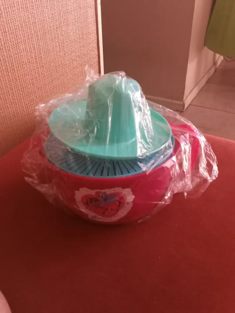 Set de jarra y platos infantil de plástico rosa - 3