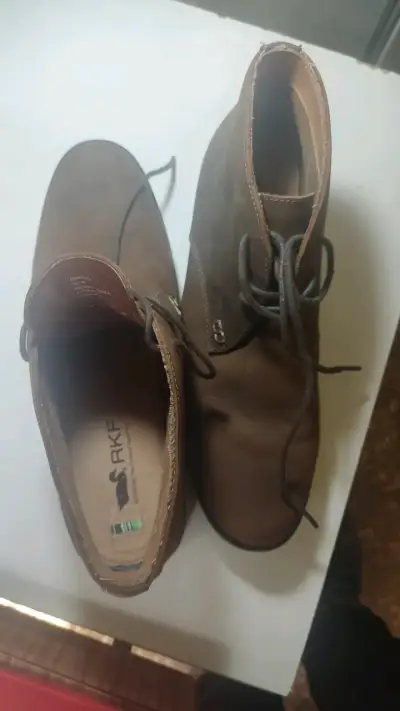 Botines de cuero marrón RKF para hombre - miniatura 1