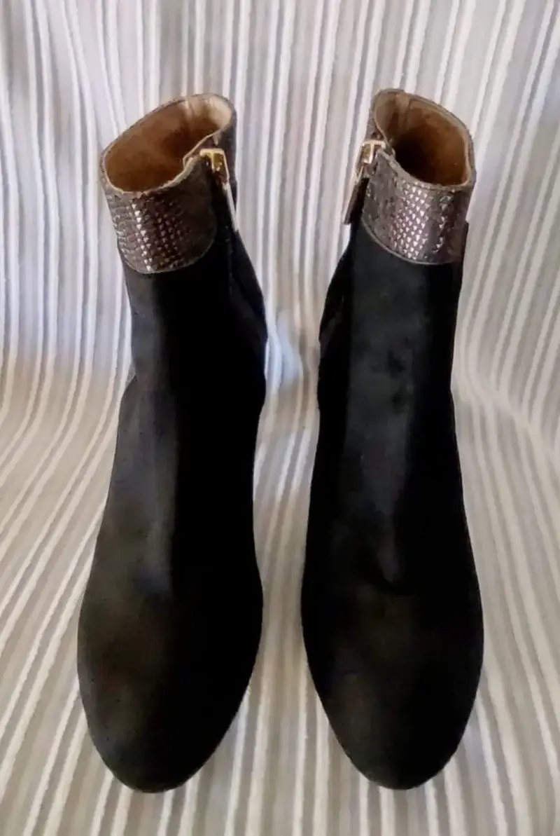 Botines negros  cuero gamusa talla 37 - 2