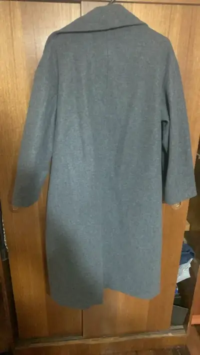 Abrigo gris Zara de lana para mujer - miniatura 3