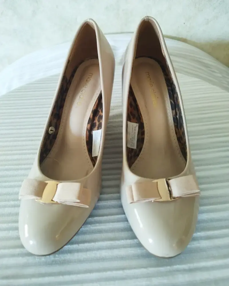 Zapatos de tacón beige con lazo Marie Claire T.37 - 1