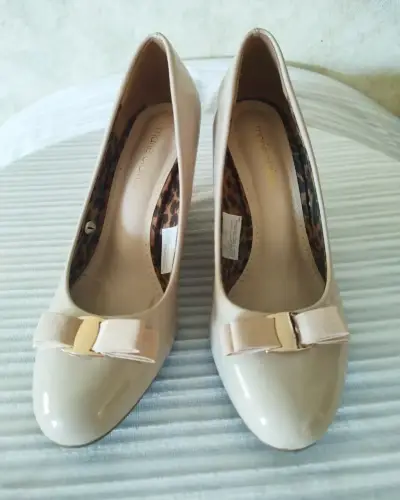 Zapatos de tacón beige con lazo Marie Claire T.37 - miniatura 1