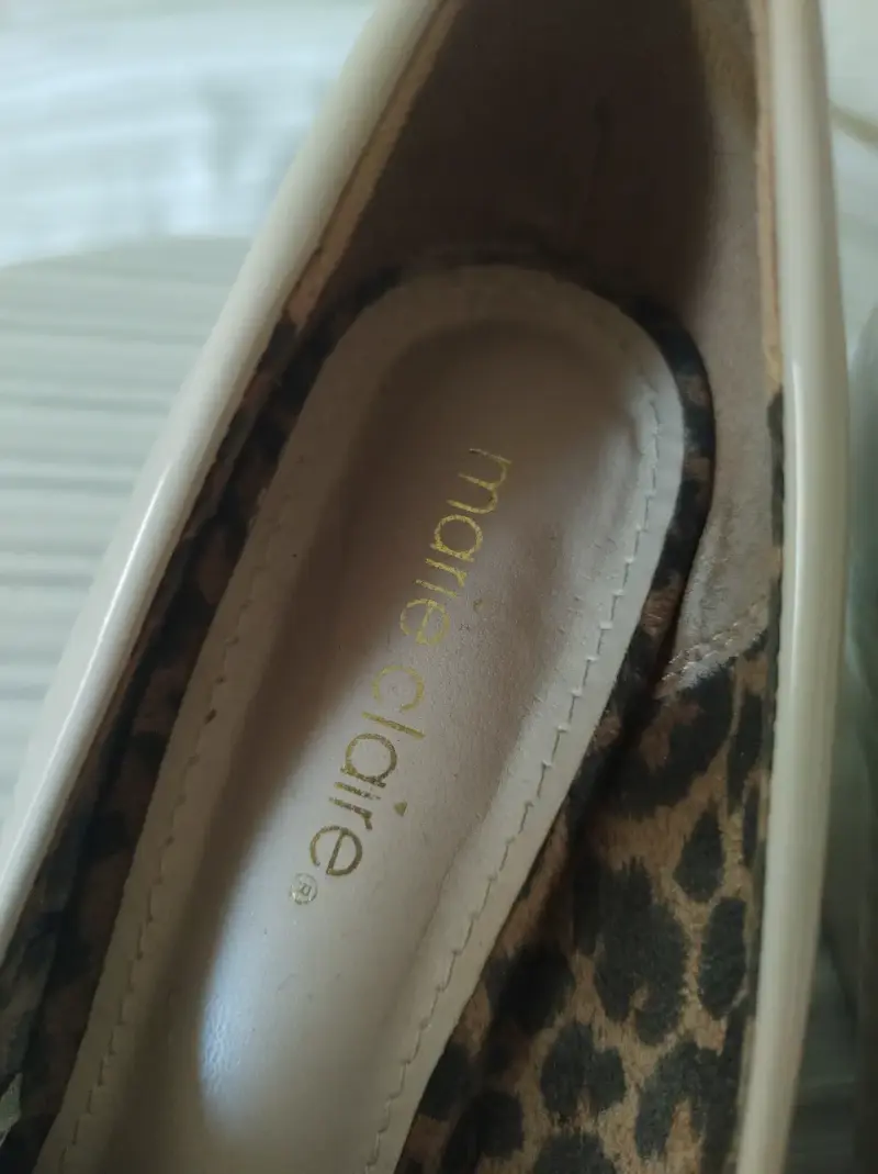 Zapatos de tacón beige con lazo Marie Claire T.37 - 4