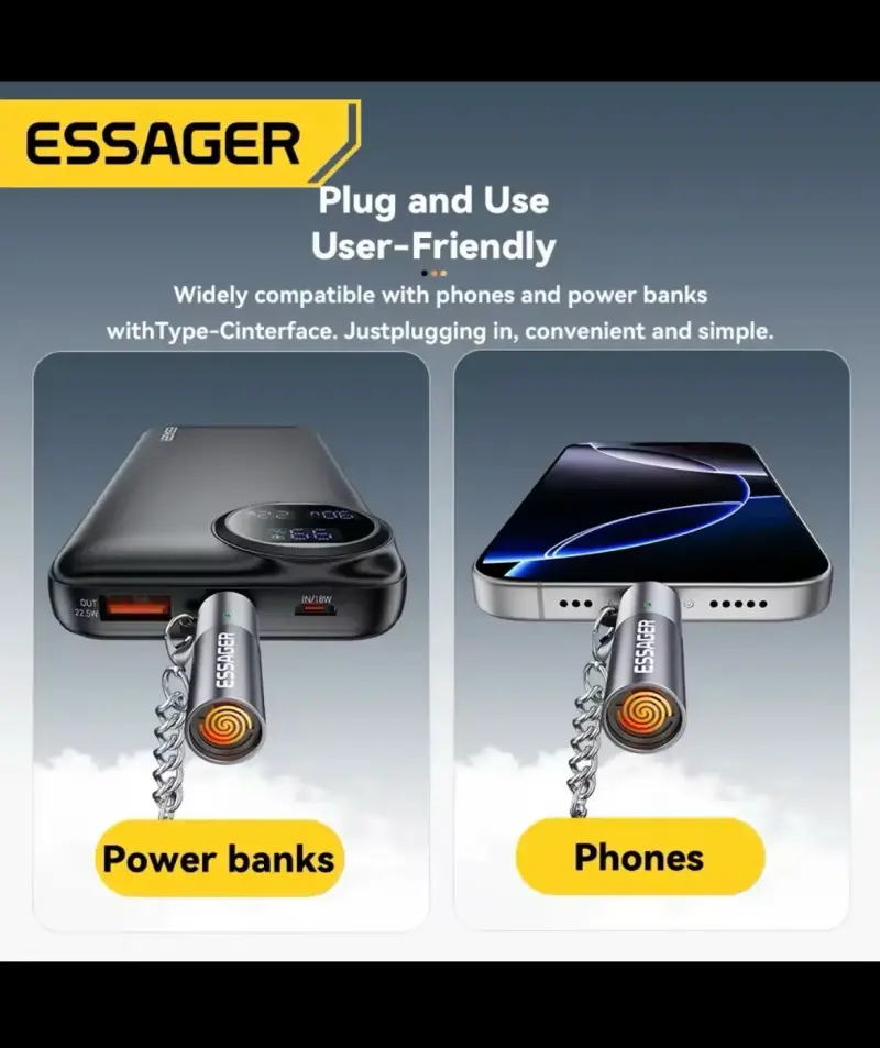 Encendedor USB Tipo-C Essager portátil - 2