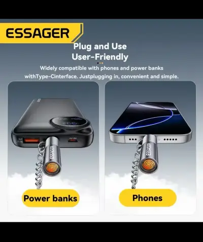 Encendedor USB Tipo-C Essager portátil - miniatura 2