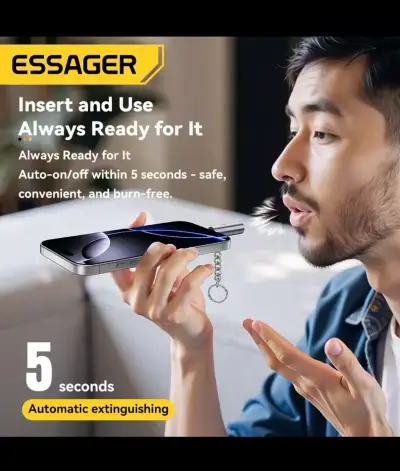 Encendedor USB Tipo-C Essager portátil - miniatura 3