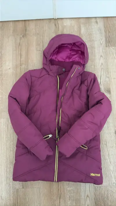 Chaqueta acolchada Marmot morada con capucha - miniatura 1