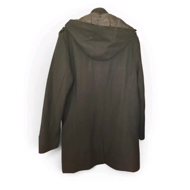 Abrigo negro con capucha para hombre - 3