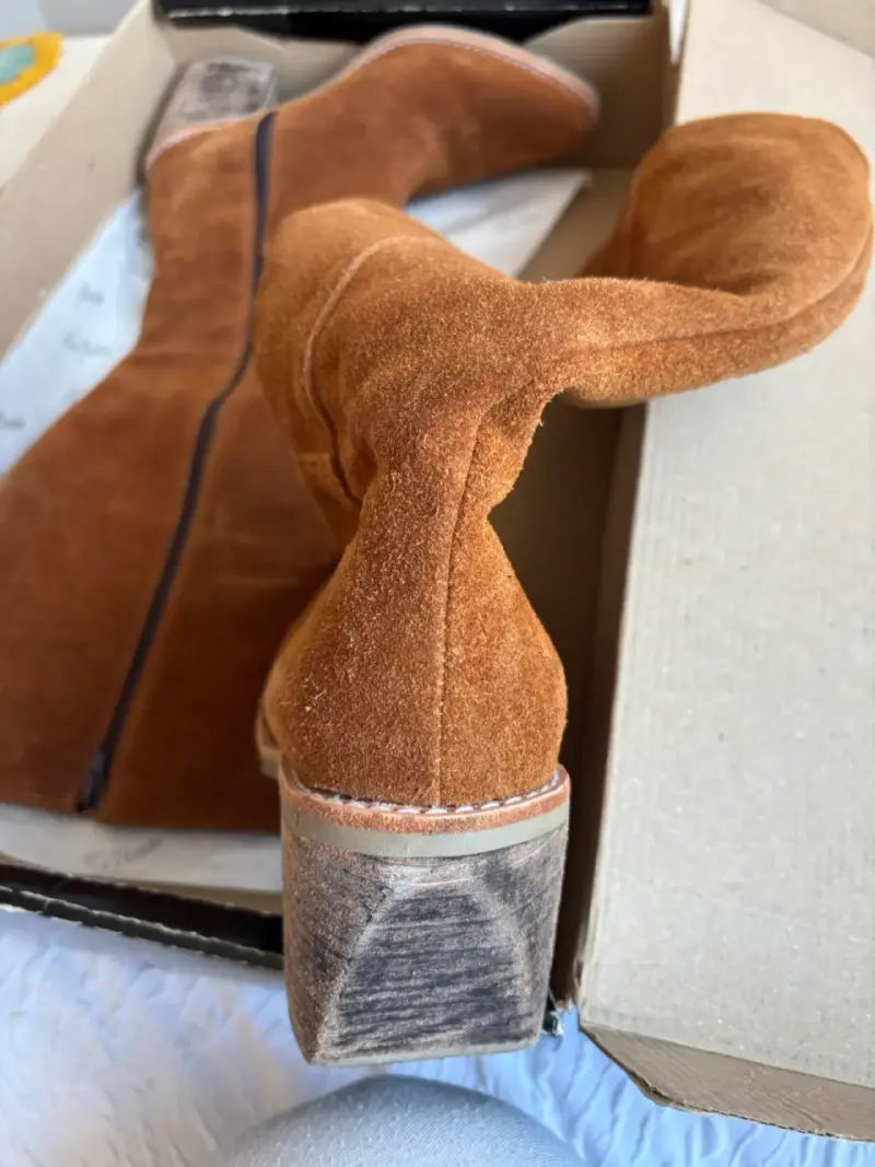Botas Pao pecados de gamuza marrón con tacón alto - 3