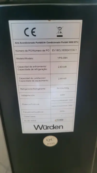 Aire acondicionado portátil Würden gris - miniatura 6