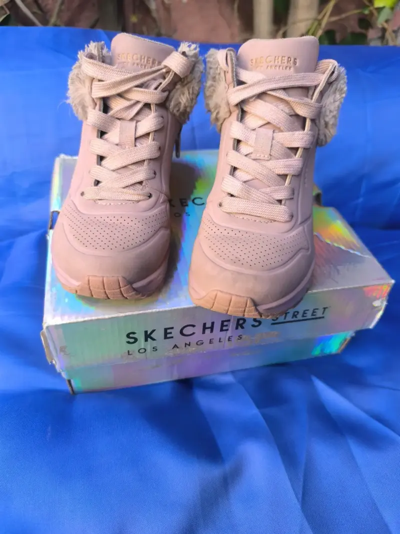 Botines Skechers Street rosados con forro - 1